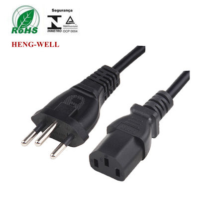 качество  AC 3 Round Pin Brazil Power Cord 2m INMETRO For Home Appliance завод
