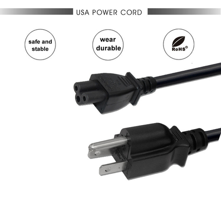 UL одобрил штепсельную вилку шнура питания компьютера черноты Pin США 3 шнура питания C13 IEC 320