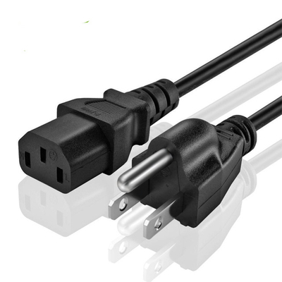 3 одобренная безопасность UL PVC IEC C13 стандартного силового кабеля Pin США чистая медная