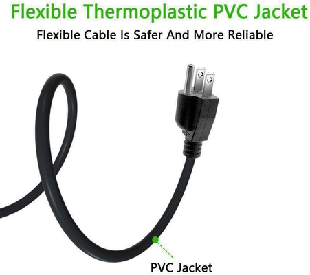 Термопластиковый тип шнур питания шнура питания SJT прибора PVC ТВ Prong США 3